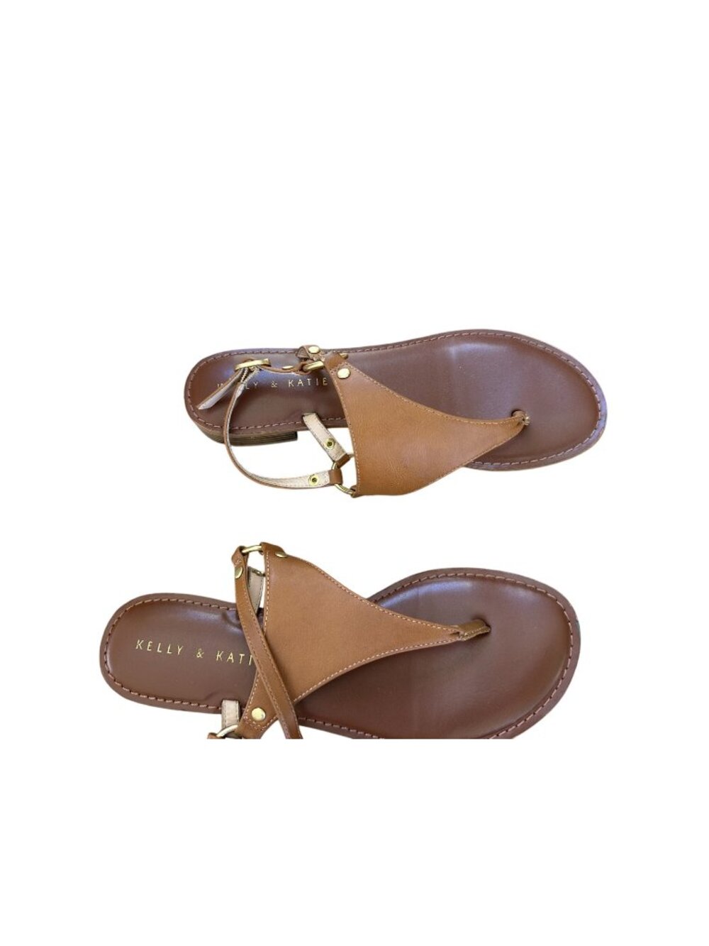 Kelly & Katie Bania Womens Brown Leather Sandals Size 8 Adjustable Ankle Strap